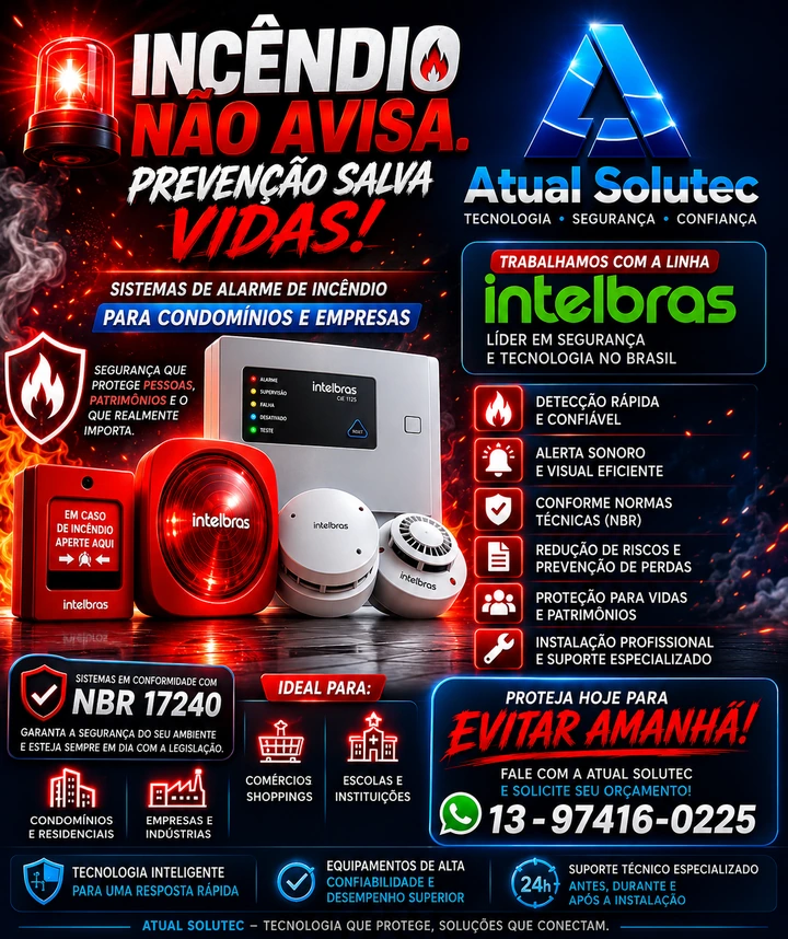 Detecção e alarme de incêndio — apresentação da Atual Solutec